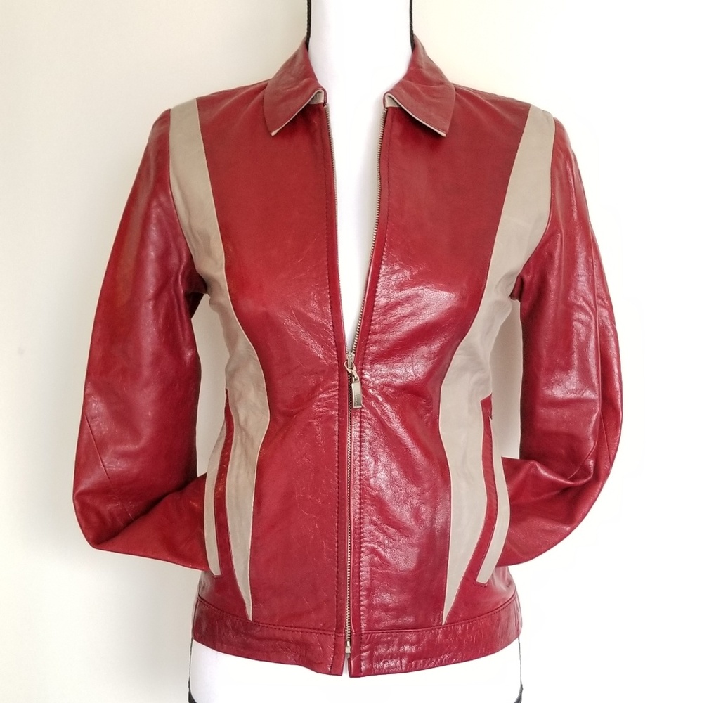 THRILLER! Leather Motorcycle Jacket sz 6